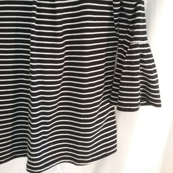 Lucky Brand Top Boho Black & White Striped New! XS - Picture 10 of 16